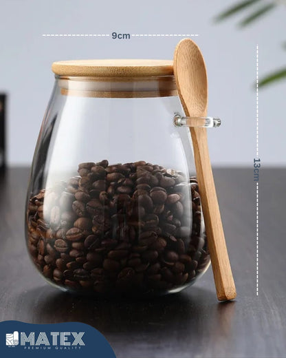 Glass Sealed Jar with Wood