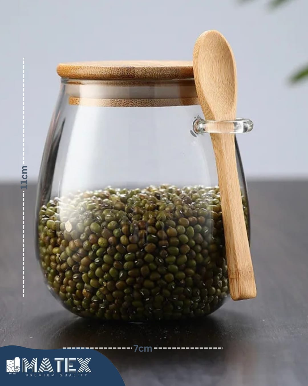 Glass Sealed Jar with Wood