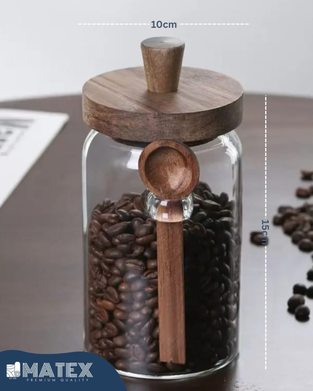 Large Glass Sealed Jar with Wood
