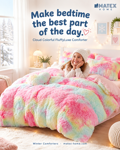 Single Cloud Colorful FluffyLuxe Comforter