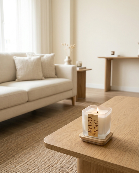 Nocturnal Enigma Scented Candle in a living room