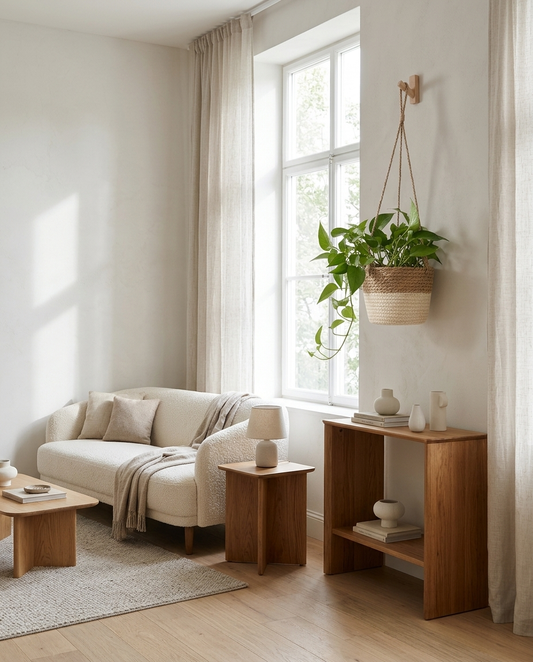 Wind Decorative Flying Woven Pot in a living room