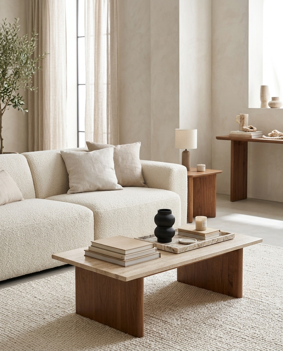 Midnight Ribbed Vase in a living room