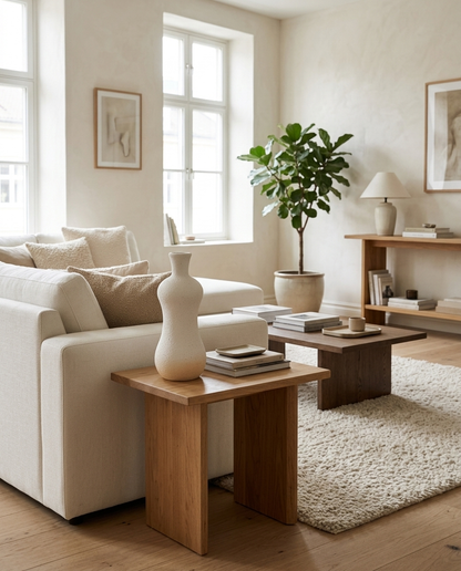 Elysia Ceramic Vase in a living room