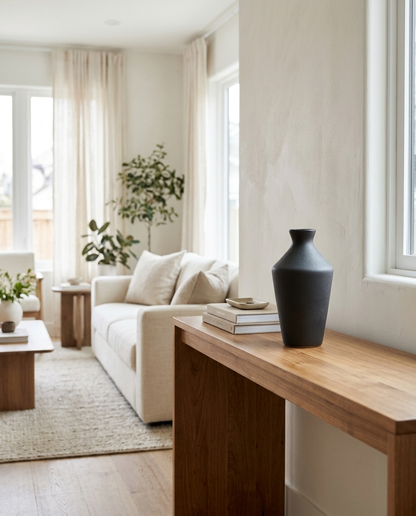 Arlo Ceramic Vase in a living room