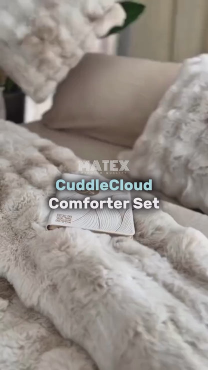 King Size Greige Husky Thick CuddleCloud Comforter Set (3pcs)